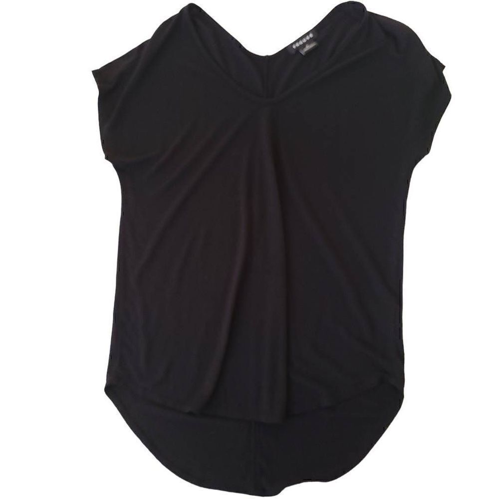 Trouve Womens Black Cap Sleeve Modal Easy Fit T Shirt Top Medium